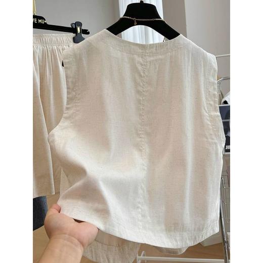 【流行夏装搭配一整套】大码盐系轻熟短款马甲背心短裤两件 时尚套装女 商品图2