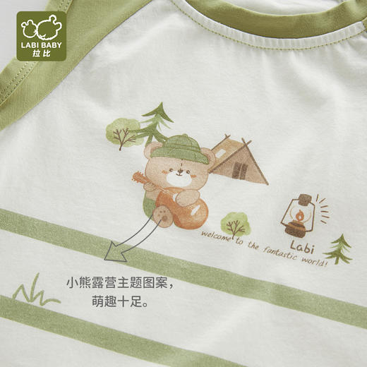 拉比-童衣类（春）I5丛林背心服套装灰绿080 商品图3