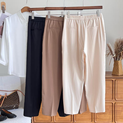 小禾夏季桑蚕丝混纺微锥西装裤061107 商品图9