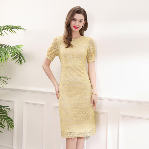 「高货deo」全新升级【铂金会员441/天猫599/差价158】(04704)洛诗琳气质蕾丝连衣裙2025夏季高级感优雅通勤显瘦蕾丝裙 商品图1