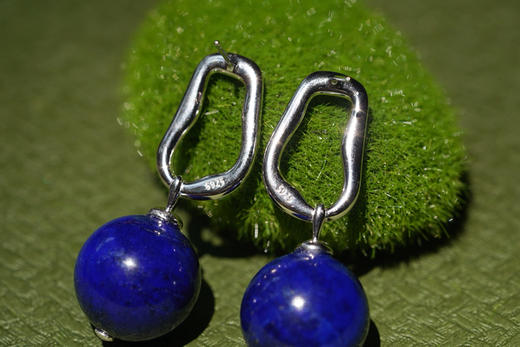 1.8青金大珠子耳坠 商品图7