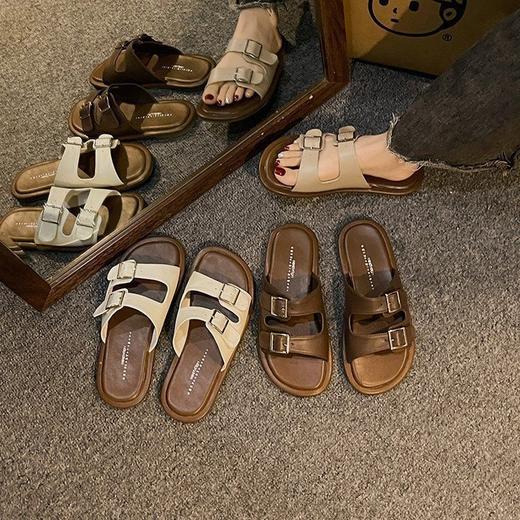 【19.9抢❗️夏季平底拖鞋】修脚显瘦，简约时尚舒适，防滑鞋底，耐脏易洗，柔软舒脚，新款淑女休闲凉拖鞋粉丝专属L 商品图3