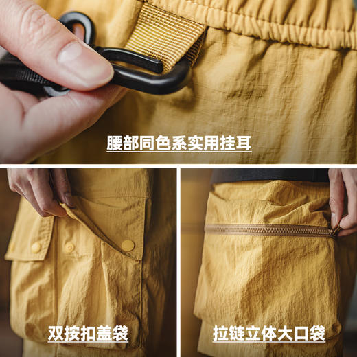 马登工装美式复古山系短裤黄色机能速干多口袋外穿薄款五分裤男夏 商品图2