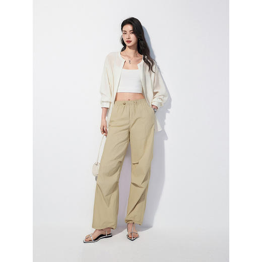 棉仓363618025初棉阔感防晒降落伞宽松休闲长裤 商品图4