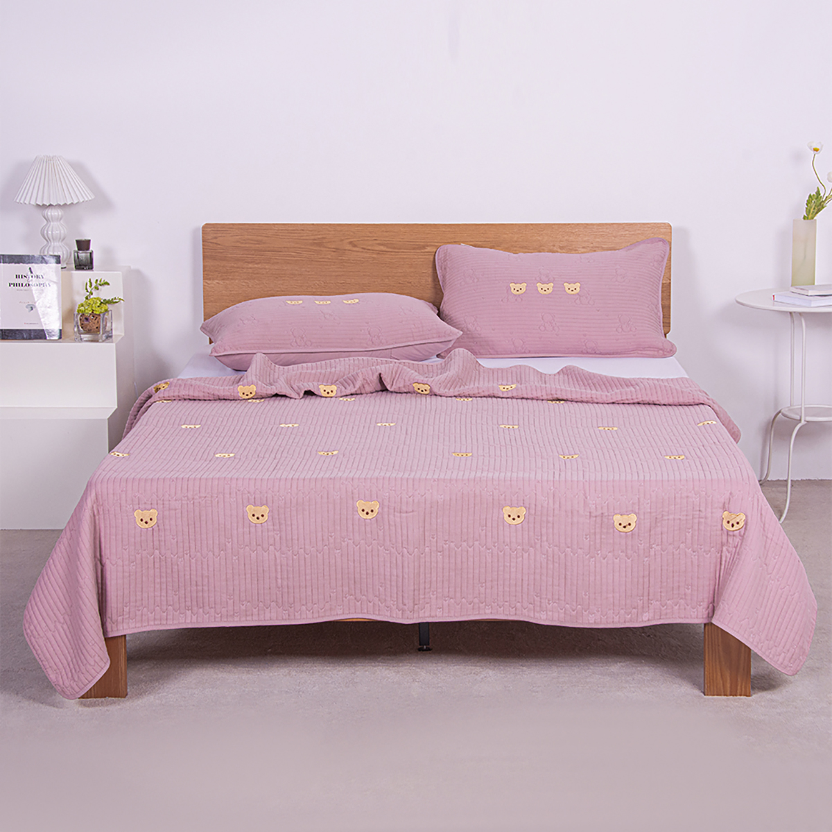 夏季必备竹棉五层纱布床盖毯（透气柔软，可铺可盖） 枕套（单拍）