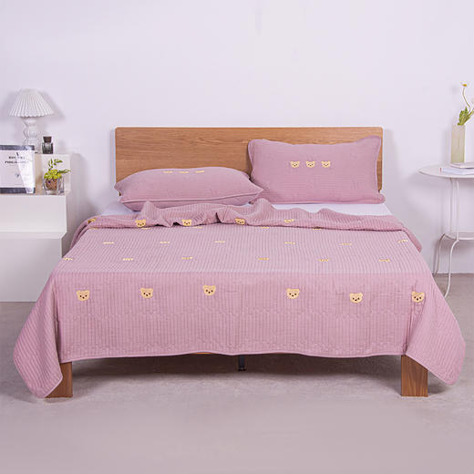 夏季必备竹棉五层纱布床盖毯（透气柔软，可铺可盖） 枕套（单拍） 商品图0