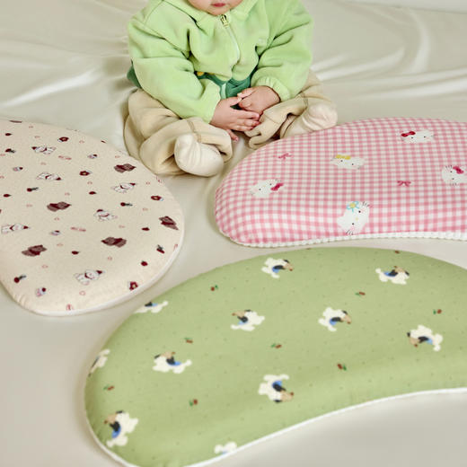 自然醒A类母婴级双感月牙硅胶儿童枕午睡枕气可拆洗宝宝枕芯凉感冰豆豆全棉双层纱枕头四季通用XK 商品图4