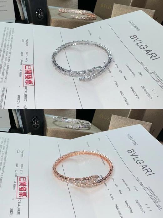 D061143以简约几何设计诠释蛇鳞的灵动魅力~灵蛇系列蛇骨满钻手镯 商品图7