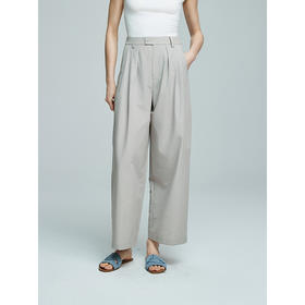 棉仓363618007初棉空气微皱肌理松弛立体廓形锥阔腿