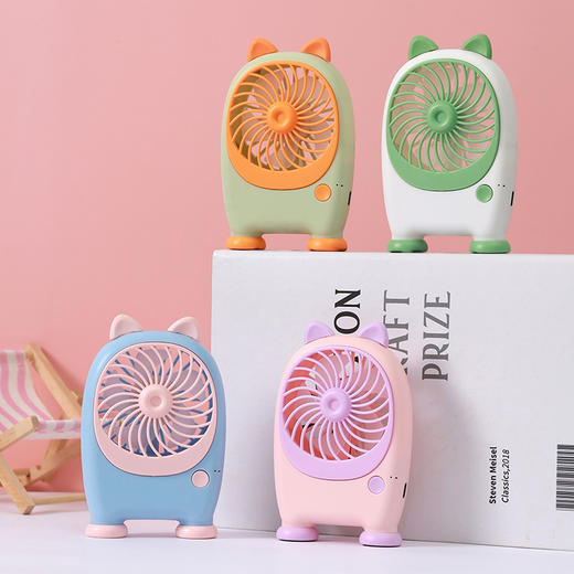夏季清凉必备！【戈尔斯诺】 萌宠卡通嘟嘟风扇 GS-AP255白色小熊、粉色小鹿、蓝色小猫、绿色小兔-四款可选-FN 商品图4