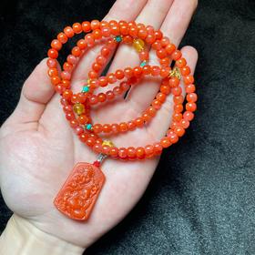 南红佛公方牌吊坠约19*29mm