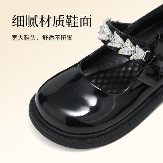 泰兰尼斯meta儿童皮鞋2025秋季新款女童公主鞋软底演出黑皮鞋单鞋 M03X5C6647 商品图2