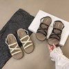 【19.9抢❗️露趾罗马凉鞋】夏季新款设计感满满，鞋底止滑不磨脚/柔软轻盈舒适，百搭沙滩平底鞋女外穿鞋子L 商品缩略图3