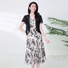全新升级【铂金会员293/天猫389/差价96】(99717)洛诗琳气质套装2025新款夏季短袖外搭V领印花雪纺背心裙两件套 商品缩略图1