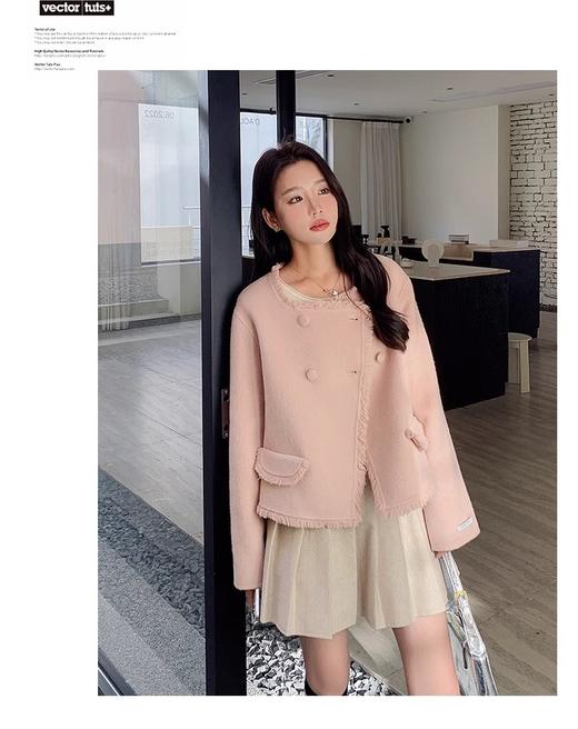 【YW】无忧购“”法式温柔风流苏小香双面呢大衣8804花边四粒扣（截单后3-5天发货） 商品图1