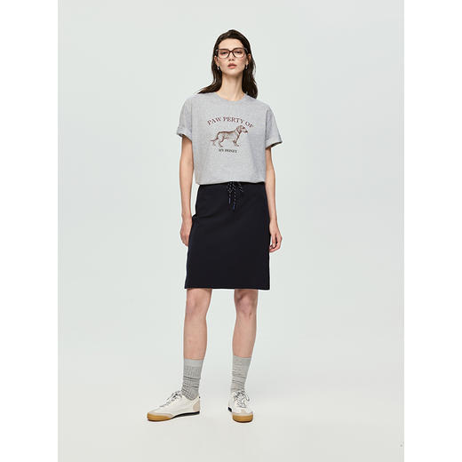 棉仓363601032初棉百搭趣味腊肠狗字母印花T恤 商品图4