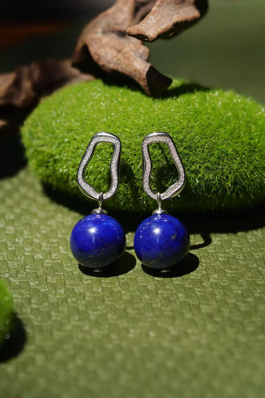 1.8青金大珠子耳坠 商品图4