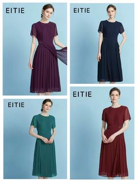 4F 爱特爱薄纱压褶连衣裙