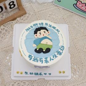 大肚子爸爸手绘蛋糕