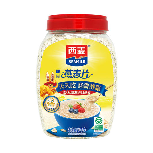 燕麦片即食1kg桶装绿色食品高膳食纤维0蔗糖免煮早餐冲饮健康代餐 商品图0