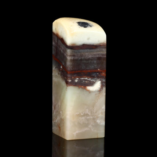 孤品016913：老挝石千层纹斜头方章品种石收藏-2.2*2.2*6.5cm 商品图3