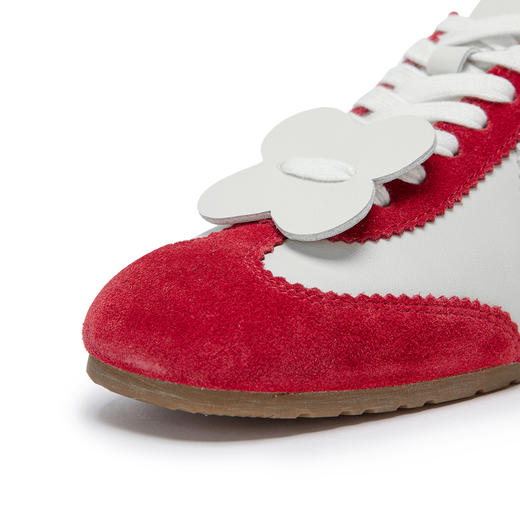 HERLIAN 2025年夏季新品女士丝绒蛋糕拼色圆头运动女鞋 商品图3