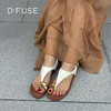 Dfuse迪芙斯2025夏季新款度假风人字拖T带平底鞋套趾凉鞋女鞋DFD2115103 商品缩略图3