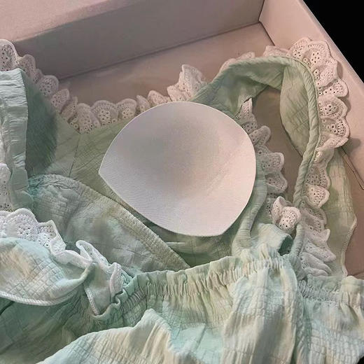 【吊带睡衣加大码300斤】新款田园风设计感睡衣女 套装家居服带胸垫  商品图3