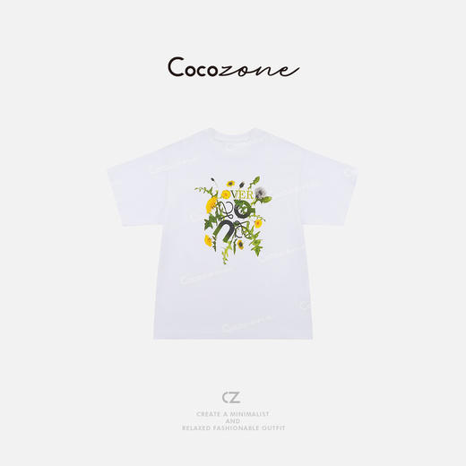 COCO ZONE 刘一一 “蒲公英”100棉圆领简约贴合T恤CD2A1289 商品图3