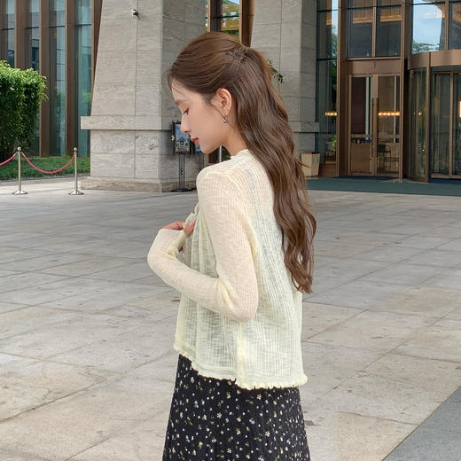 奢姿大码女装2025夏季时尚减龄V领开衫胖妹妹气质休闲长袖上衣9652622015 商品图3