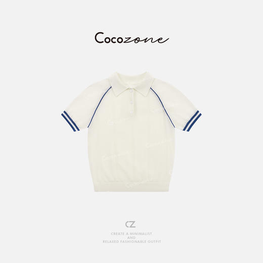 COCO ZONE 刘一一  “学院polo”撞色简约毛织上衣CD1A1006 商品图2