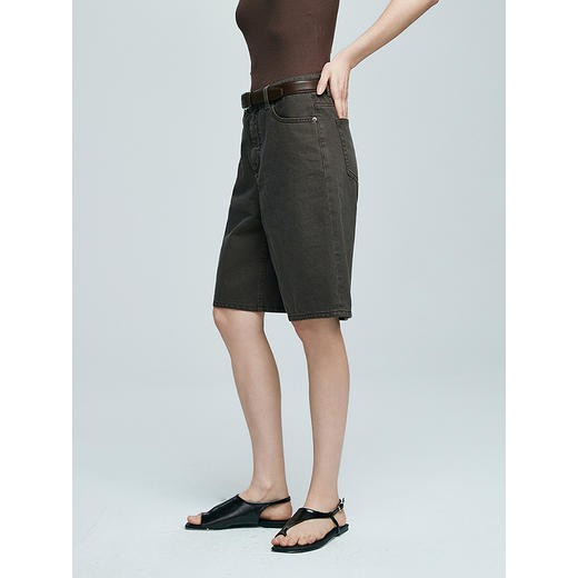 棉仓363624003初棉环保水洗复古时髦百搭牛仔中裤 商品图1