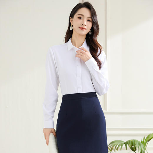 【弹力易打理】罗蒙春秋长袖衬衫女士通勤百搭商务正装职业上班工装衬衣女 商品图6
