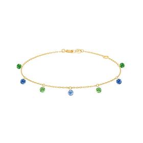 订购8周到｜La Brune et La Blonde-CONFETTI-蓝宝石 沙弗莱石 总重0.9克拉 18K黄金 手链［法国设计师］