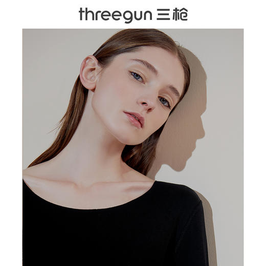 Threegun三枪【银匠心系列-100支长绒棉】圆领女士无痕保暖内衣套装-23264D921 商品图2