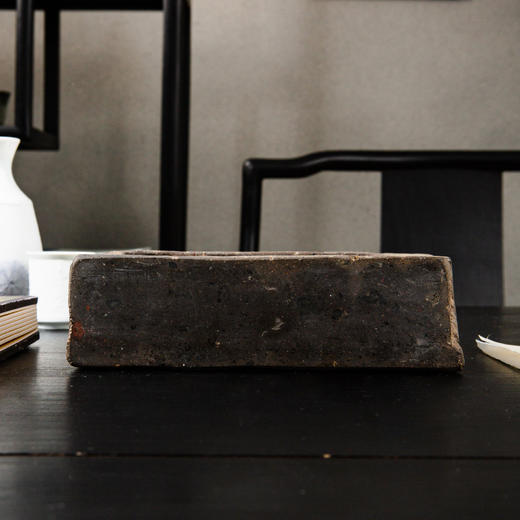 人物鱼纹古砖制砚 商品图3