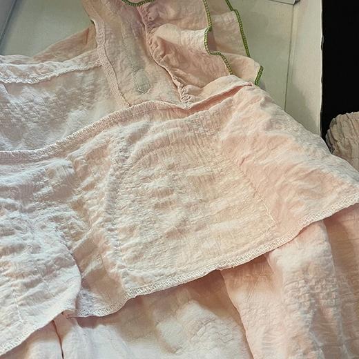 【睡衣女夏季吊带套装】带胸垫免穿文胸 可爱日系风可外穿家居服套装  商品图3
