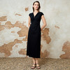 EITIE爱特爱法式优雅气质高级V领a字开叉显瘦连衣裙夏季新款8207923 商品缩略图1