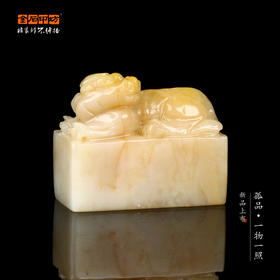 孤品016918：老挝石北部兽钮扁章-4.7*2.3*3.8cm