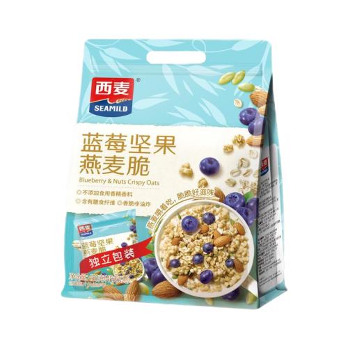 蓝莓坚果燕麦脆450g内含45g*10包独立包装澳洲燕麦高纤维0蔗糖早餐即食健身零食 商品图0