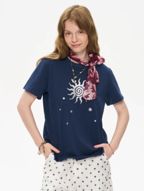 local tag/It25ssk36/金银岛太阳印花短袖