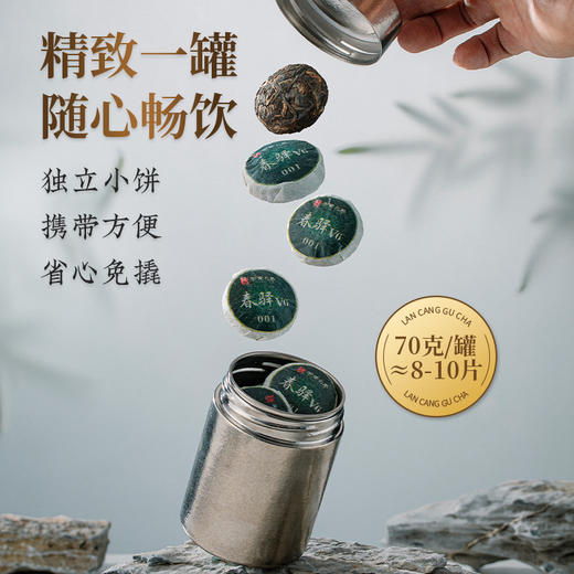 澜沧古茶2007年春峄V6景迈001云南名山古树春茶生茶钛罐装70g 商品图4