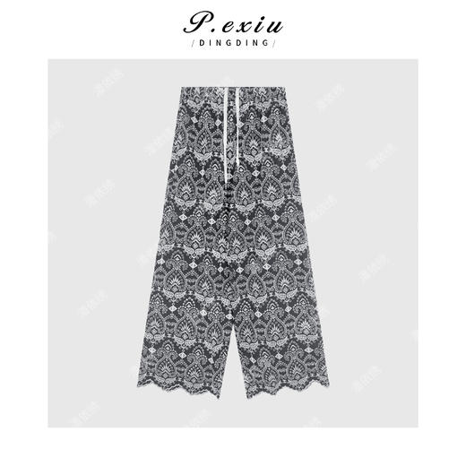 PanYiXiu/潘依绣100%棉民族风腰果花抽绳休闲裤 M8870 商品图1