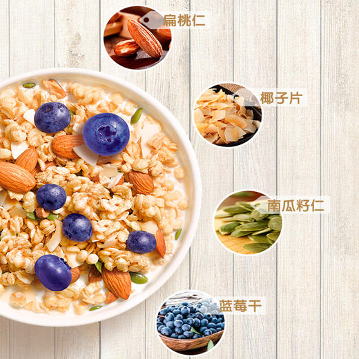 蓝莓坚果燕麦脆450g内含45g*10包独立包装澳洲燕麦高纤维0蔗糖早餐即食健身零食 商品图2