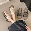 【19.9抢❗️露趾罗马凉鞋】夏季新款设计感满满，鞋底止滑不磨脚/柔软轻盈舒适，百搭沙滩平底鞋女外穿鞋子L 商品缩略图0