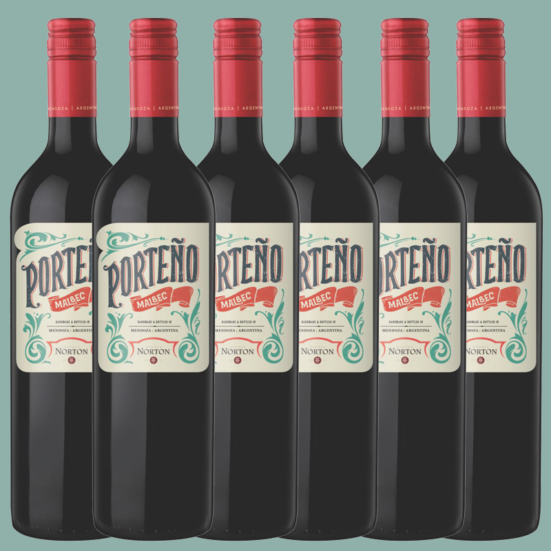 【整箱】阿根廷鼎级百年名庄 施华洛士奇旗下酒庄 Norton Porteño Malbec  诺顿酒庄港湾马尔贝克红葡萄酒