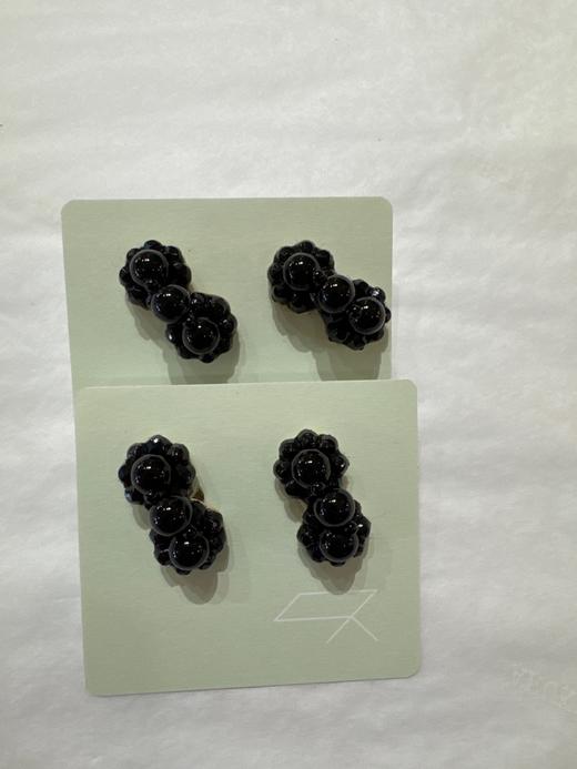 tamas 黑色圆珠耳钉/耳夹 商品图3