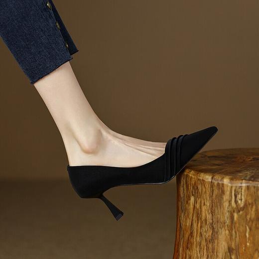 【预售5天】法式尖头细跟浅口单鞋气质百搭OL真皮高跟鞋女YS&3917 商品图4