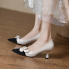 【预售5天】法式仙女风花朵单鞋女尖头浅口拼色细跟气质时尚高跟鞋MLJ&A615 商品缩略图4