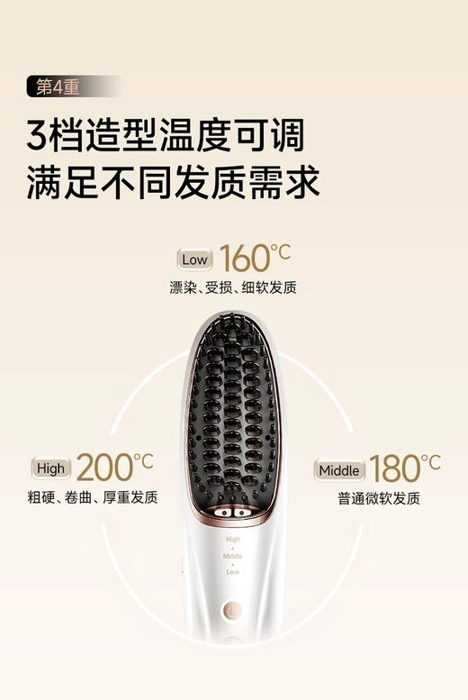 日本小泉成器KOIZUMI猪鬃毛梳豚毛负离子电动梳按摩气垫梳子女（有赠送刷子） 商品图1